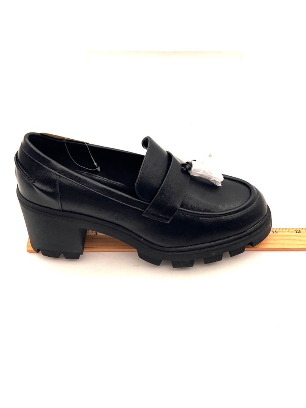 A.N.A. Platform Penny Loafers Womens Size 9M Black Chunky Block Heel Tassels NEW - Picture 12 of 15
